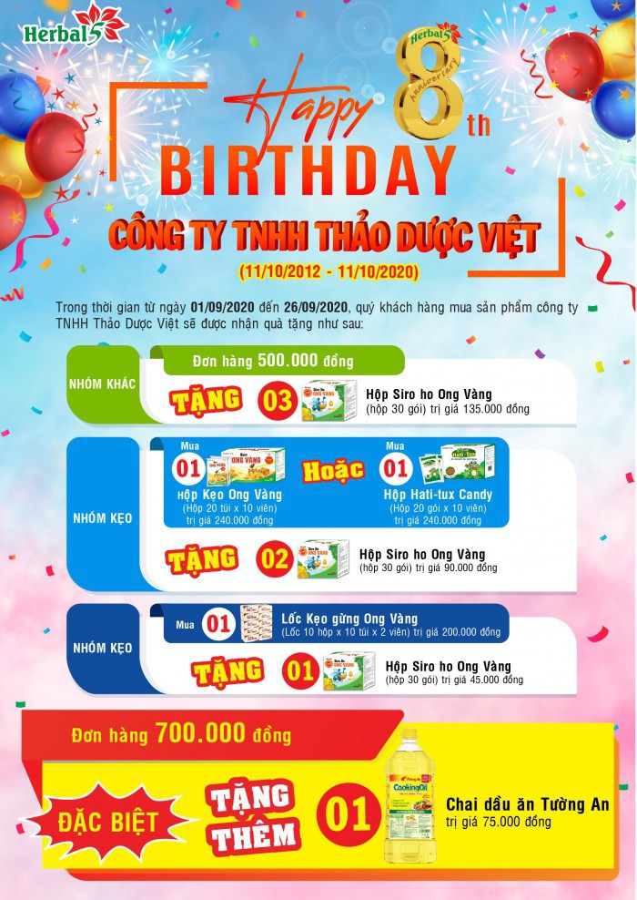 sinh nhật lần thứ 8